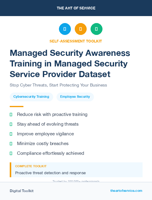 Managed Security Awareness Training in Managed Security Service Provider Dataset