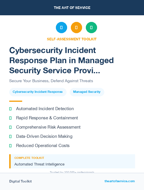 Cybersecurity Incident Response Plan in Managed Security Service Provider Dataset