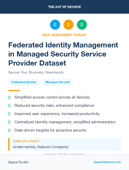 Federated Identity Management in Managed Security Service Provider Dataset