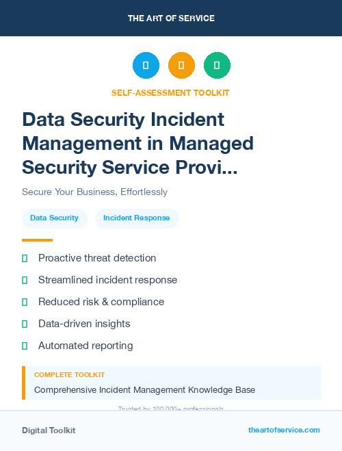 Data Security Incident Management in Managed Security Service Provider Dataset