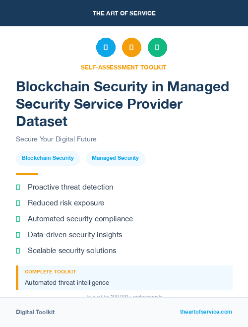 Blockchain Security in Managed Security Service Provider Dataset