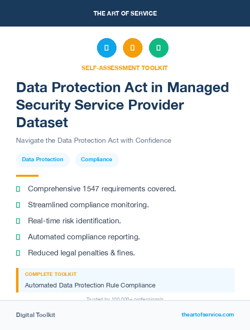 Data Protection Act in Managed Security Service Provider Dataset