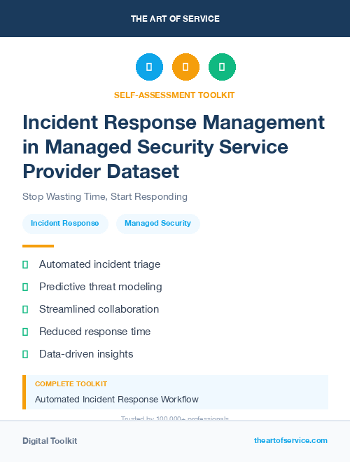 Incident Response Management in Managed Security Service Provider Dataset