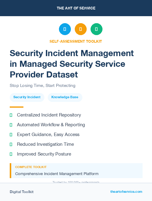 Security Incident Management in Managed Security Service Provider Dataset