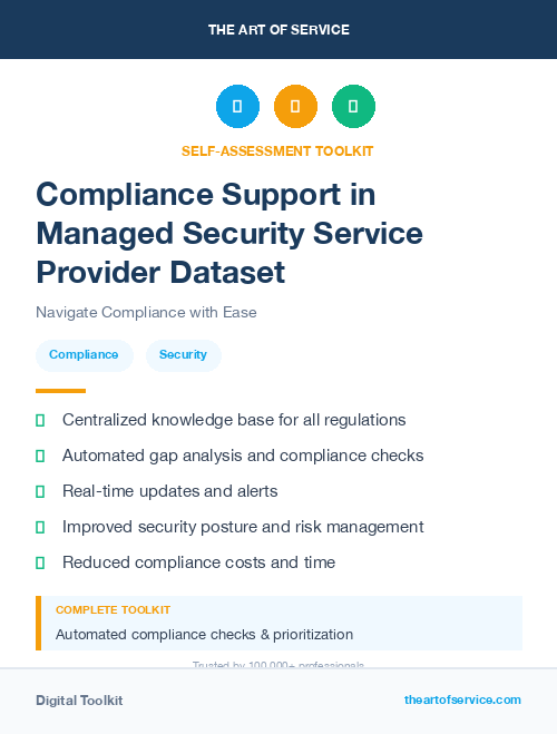 Compliance Support in Managed Security Service Provider Dataset