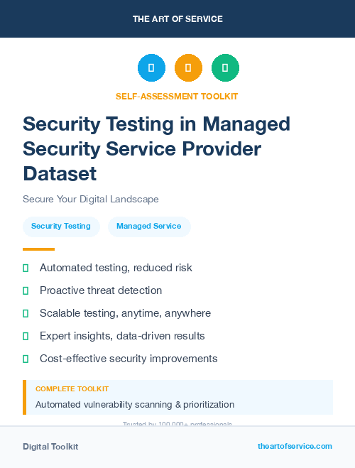 Security Testing in Managed Security Service Provider Dataset
