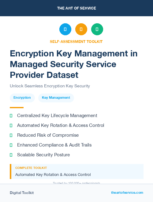 Encryption Key Management in Managed Security Service Provider Dataset