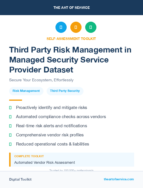 Third Party Risk Management in Managed Security Service Provider Dataset