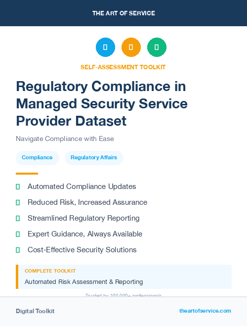 Regulatory Compliance in Managed Security Service Provider Dataset