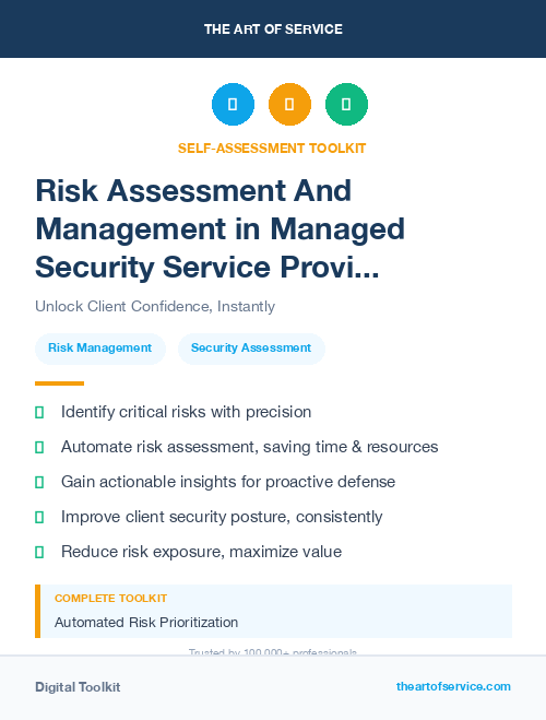 Risk Assessment And Management in Managed Security Service Provider Dataset