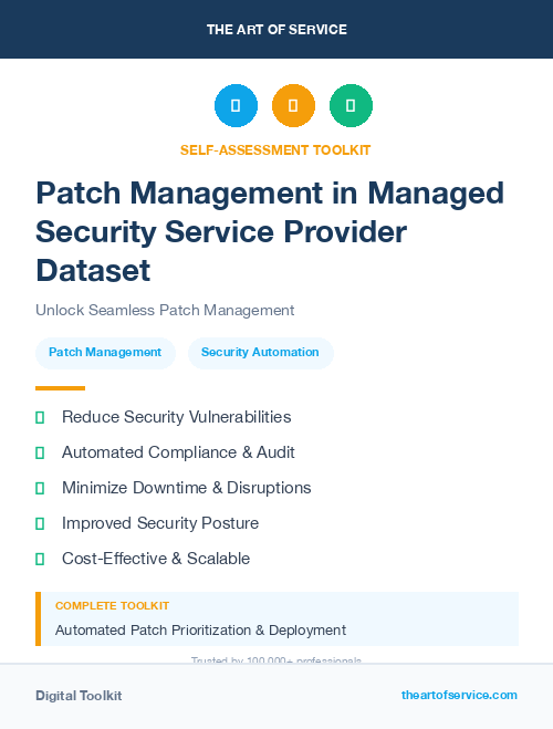 Patch Management in Managed Security Service Provider Dataset