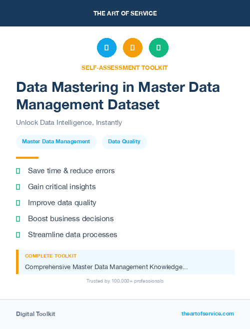 Data Mastering in Master Data Management Dataset