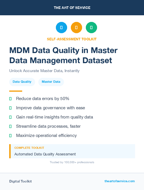 MDM Data Quality in Master Data Management Dataset
