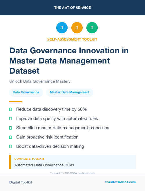 Data Governance Innovation in Master Data Management Dataset