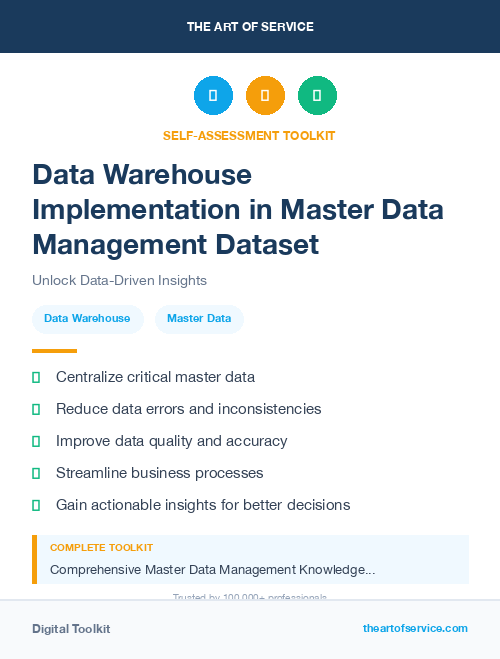 Data Warehouse Implementation in Master Data Management Dataset