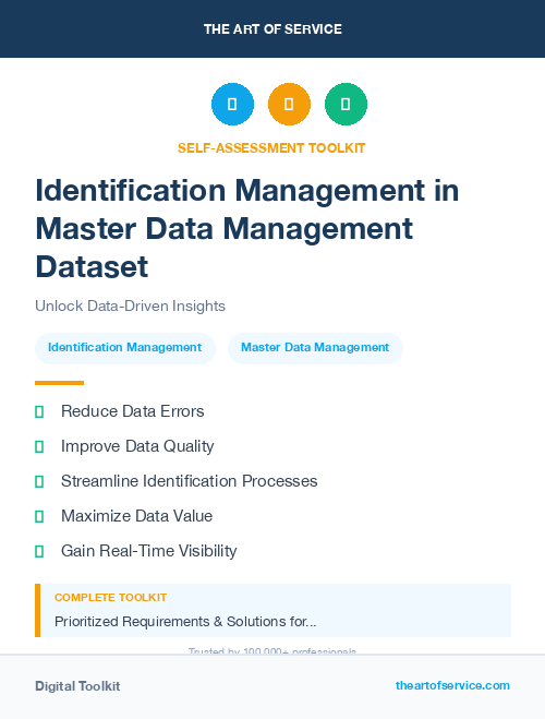 Identification Management in Master Data Management Dataset