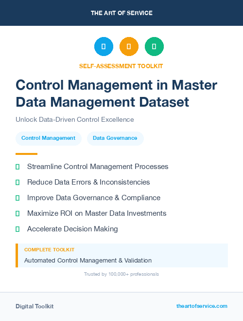 Control Management in Master Data Management Dataset