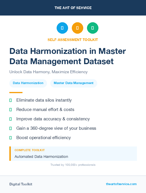 Data Harmonization in Master Data Management Dataset