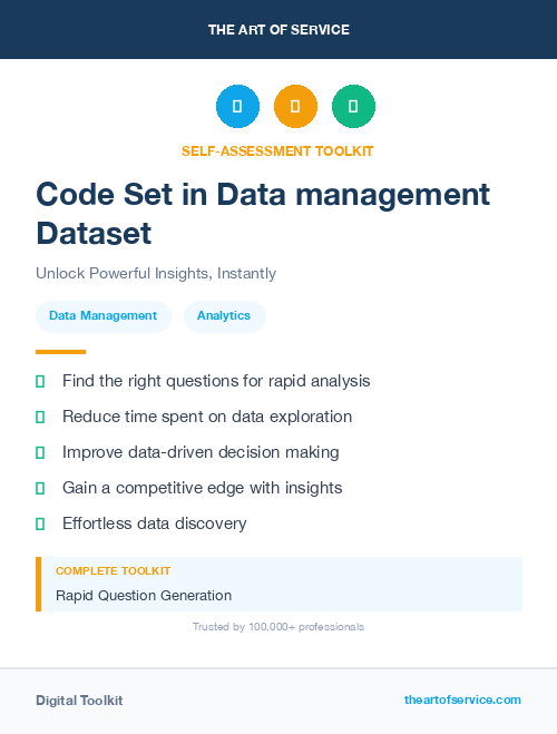 Code Set in Data management Dataset
