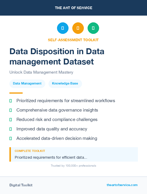 Data Disposition in Data management Dataset
