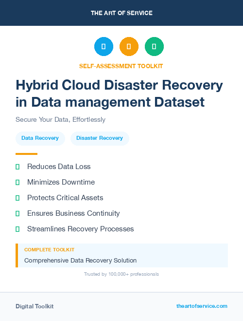Hybrid Cloud Disaster Recovery in Data management Dataset