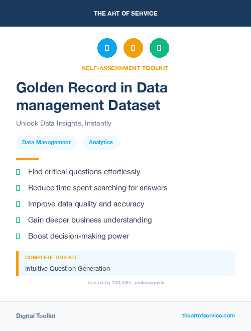 Golden Record in Data management Dataset