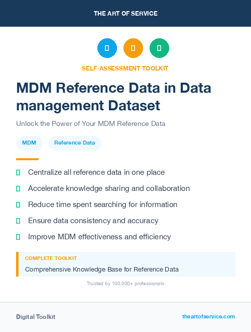 MDM Reference Data in Data management Dataset