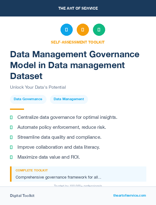 Data Management Governance Model in Data management Dataset