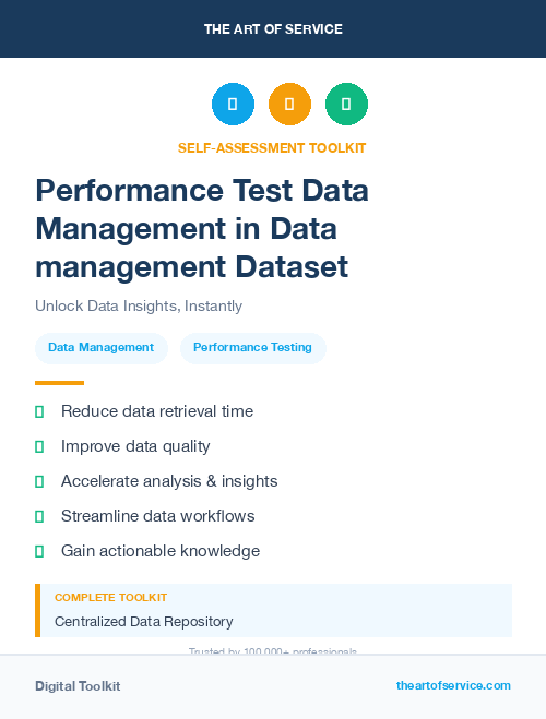 Performance Test Data Management in Data management Dataset