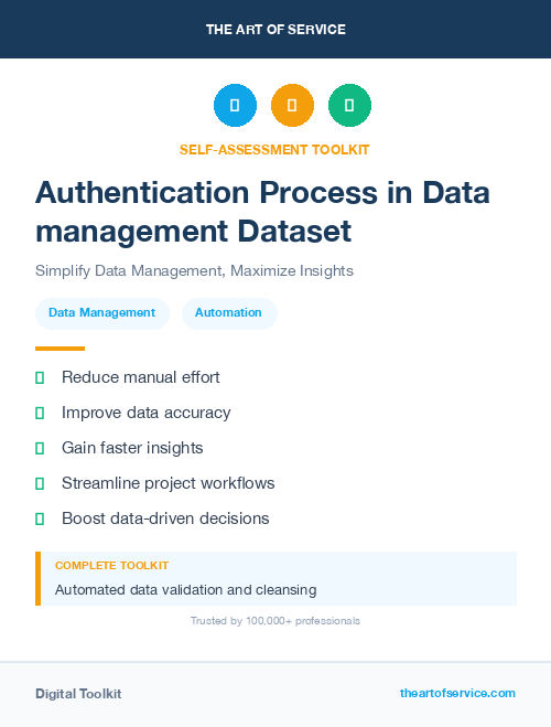Authentication Process in Data management Dataset