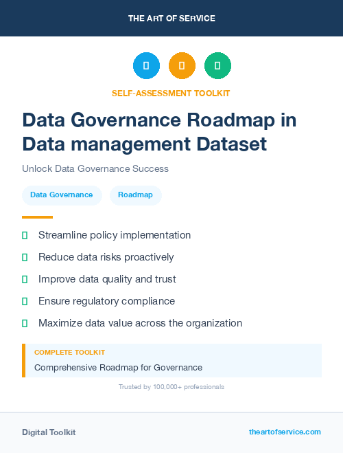 Data Governance Roadmap in Data management Dataset