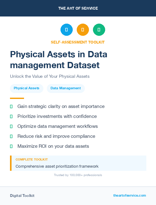 Physical Assets in Data management Dataset
