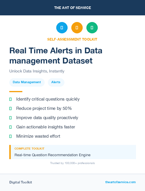 Real Time Alerts in Data management Dataset