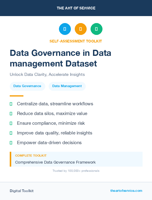Data Governance in Data management Dataset
