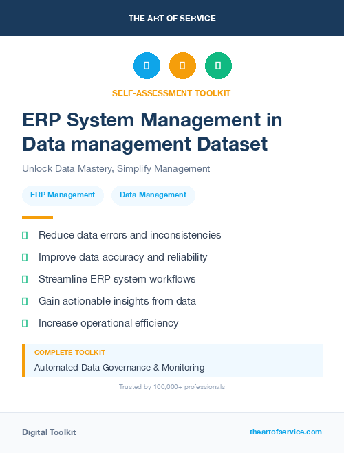 ERP System Management in Data management Dataset