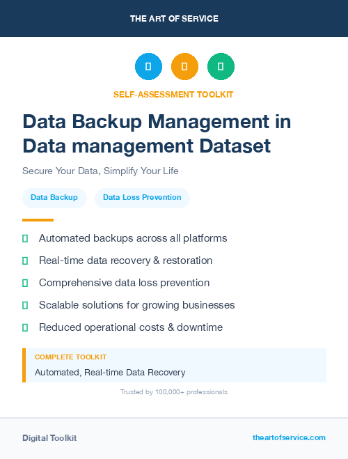 Data Backup Management in Data management Dataset