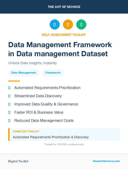 Data Management Framework in Data management Dataset