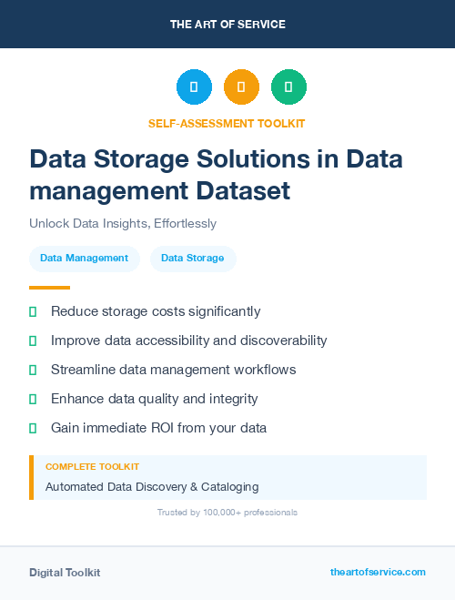 Data Storage Solutions in Data management Dataset