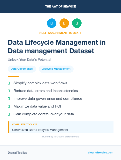 Data Lifecycle Management in Data management Dataset