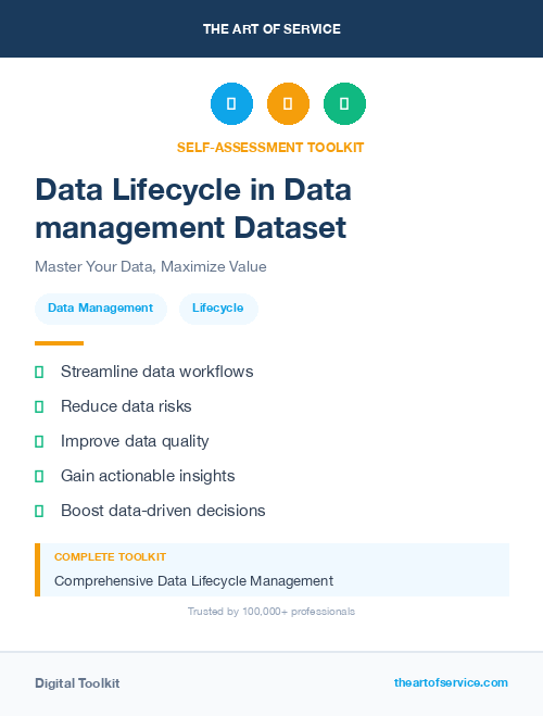 Data Lifecycle in Data management Dataset