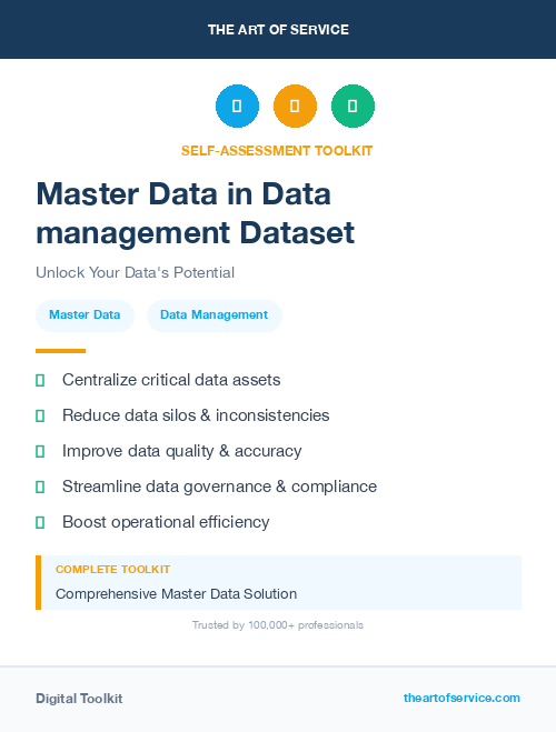 Master Data in Data management Dataset