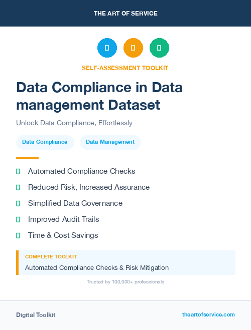 Data Compliance in Data management Dataset