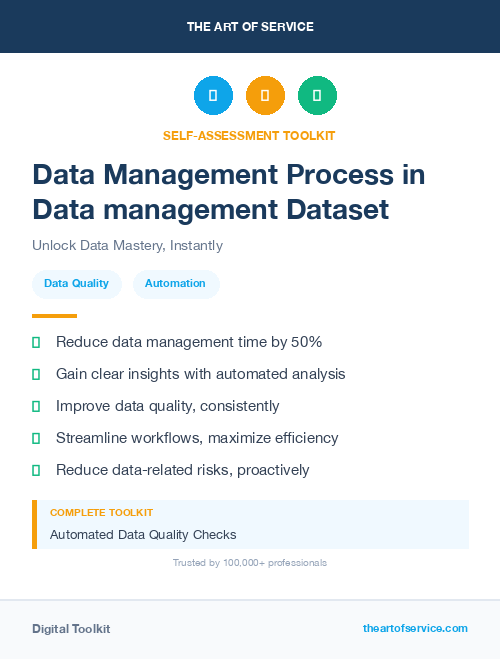 Data Management Process in Data management Dataset