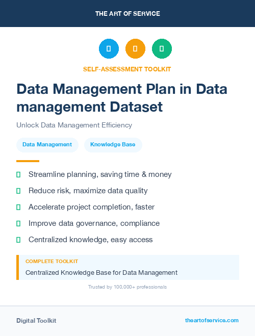 Data Management Plan in Data management Dataset