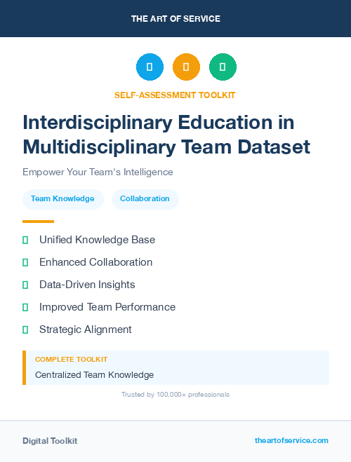Interdisciplinary Education in Multidisciplinary Team Dataset