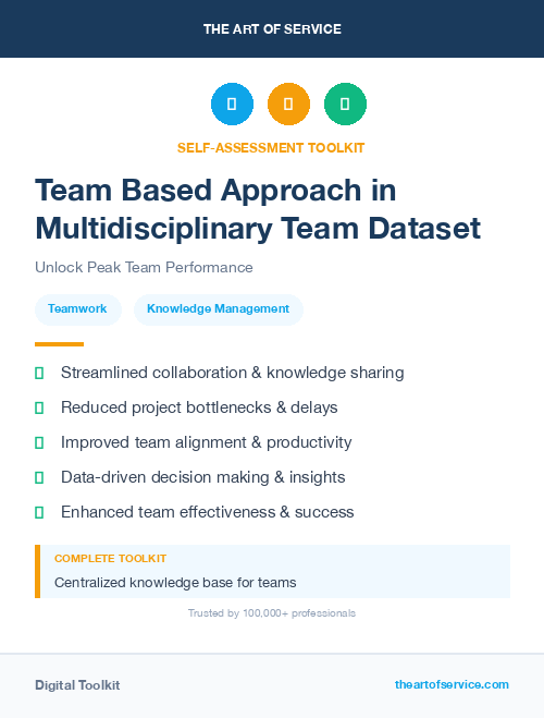 Team Based Approach in Multidisciplinary Team Dataset