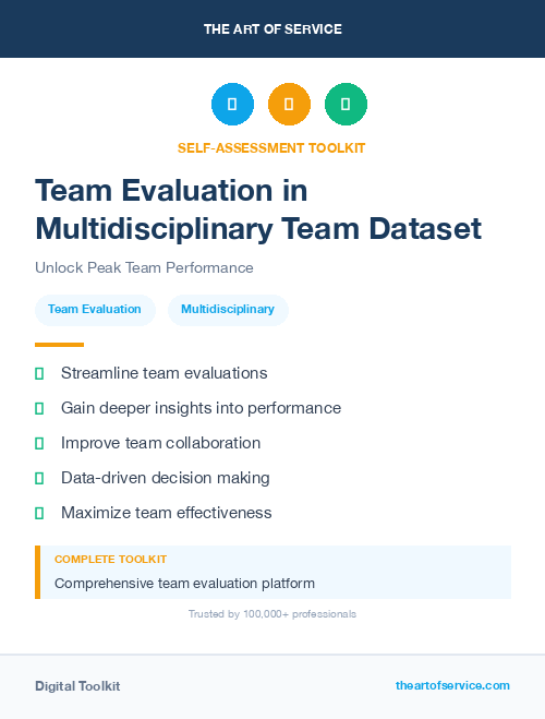Team Evaluation in Multidisciplinary Team Dataset