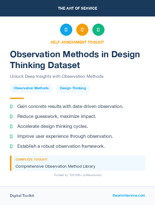 Observation Methods in Design Thinking Dataset