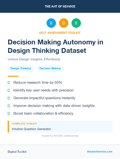 Decision Making Autonomy in Design Thinking Dataset