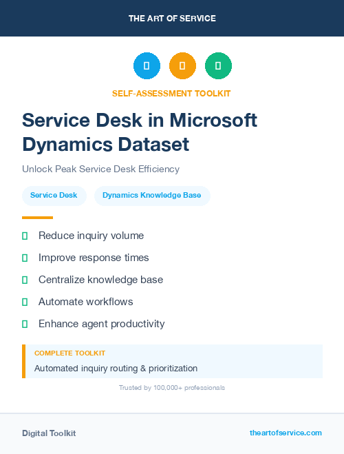 Service Desk in Microsoft Dynamics Dataset
